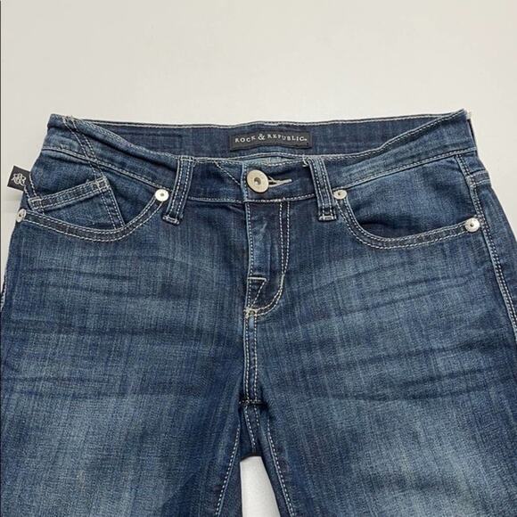 ROCK & REPUBLIC KENDALL Womens 4 SHORT Blue Jeans - Picture 3 of 5
